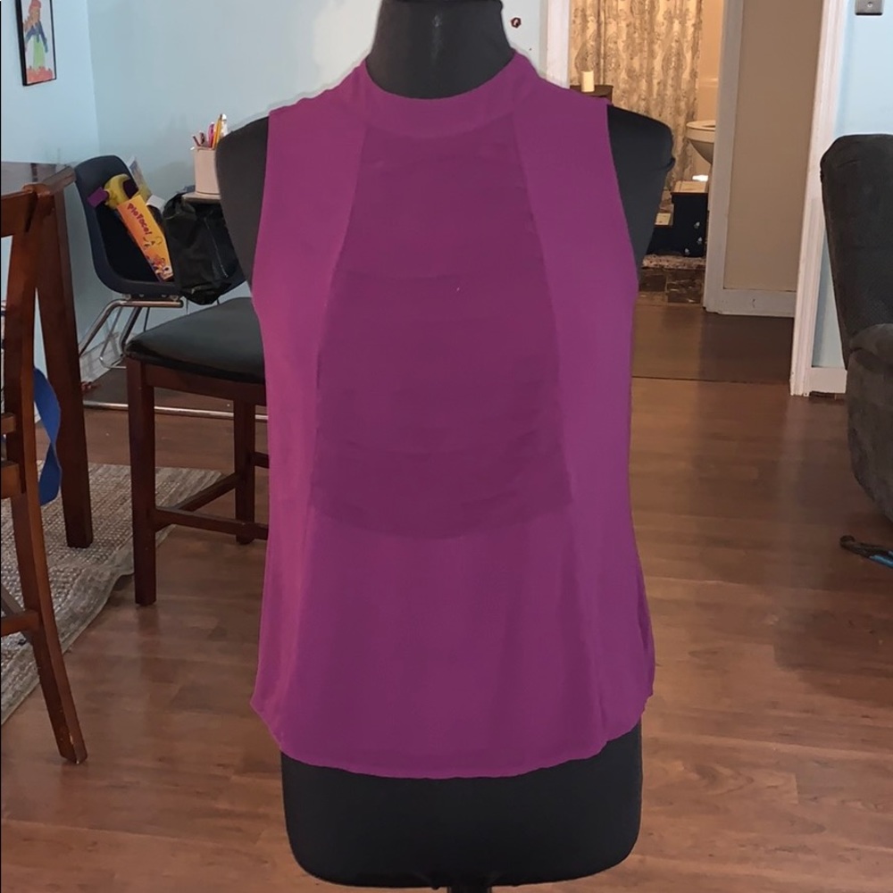 Purple blouse with ruffles